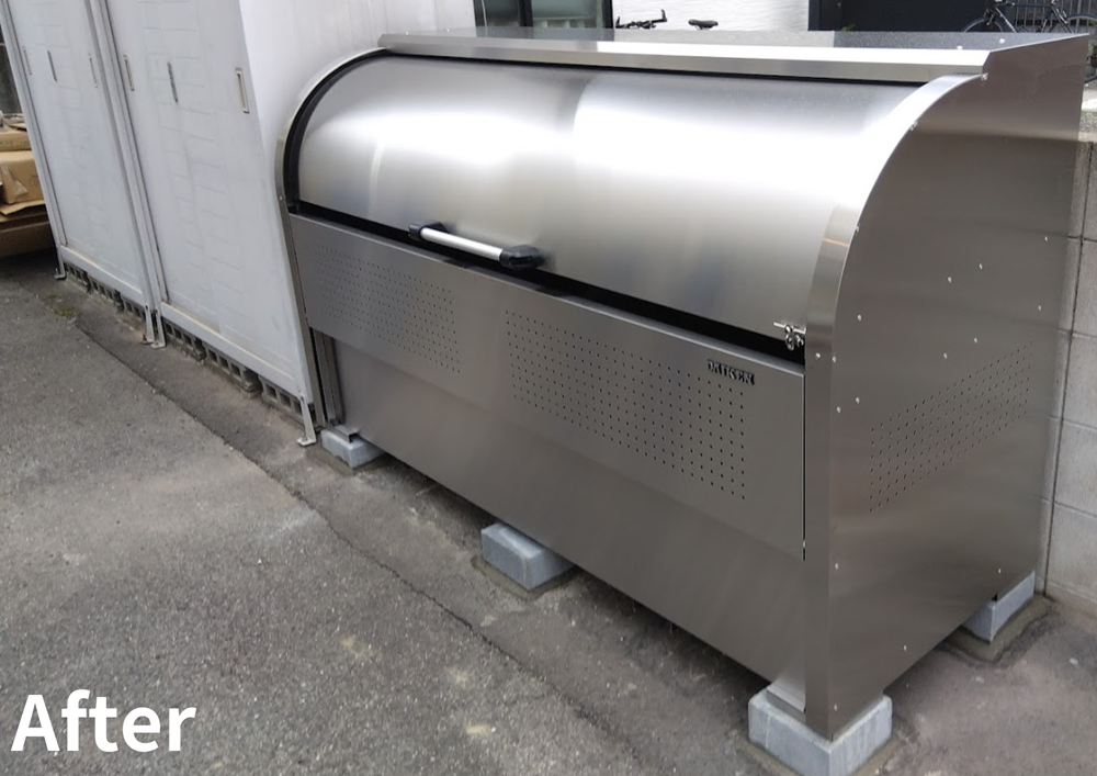 福山市賃貸アパートゴミストッカー新設工事アフター